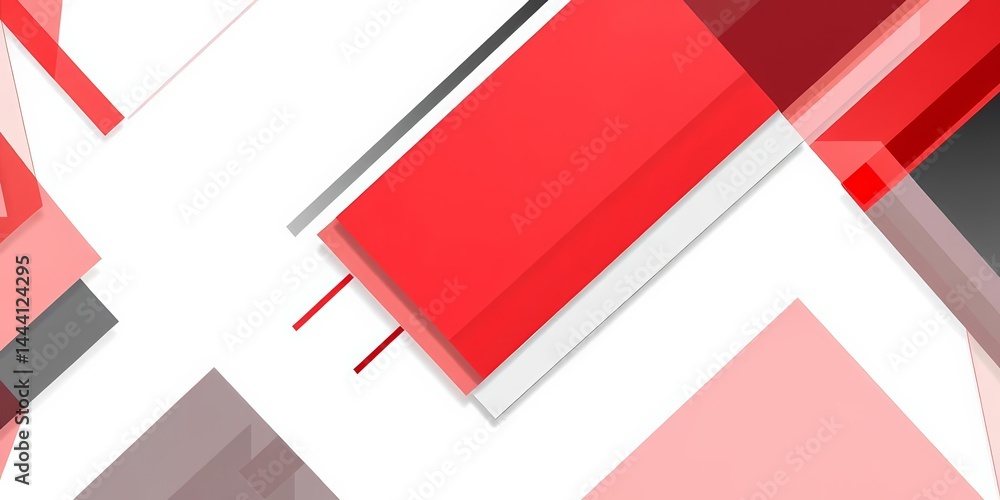 Sleek geometric banner design in red, black, and gray on white, professional, sleek Sleek geometric banner design in red, black, and gray on white, professional, sleek