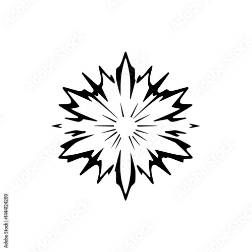 Abstract Burst Icon in Black and White