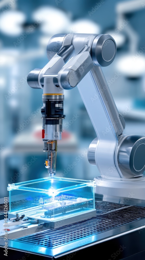 Fototapeta premium Advanced robotic arm in laboratory setting.