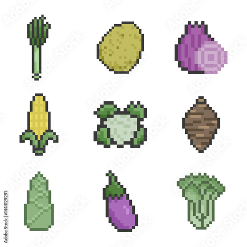 vegetable cute retro pixel art