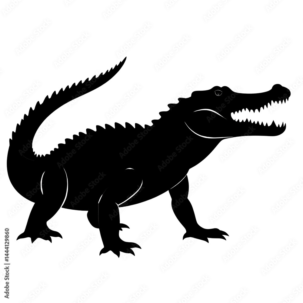 Fototapeta premium Crocodile Silhouette Front
