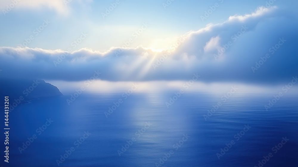 custom made wallpaper toronto digitalMystic Island Beneath Soft Clouds and Blue Horizon