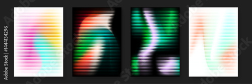 Four abstract designs with colorful gradients. Ideal for backgrounds, web graphics, branding, and digital art projects needing vibrant visuals.
