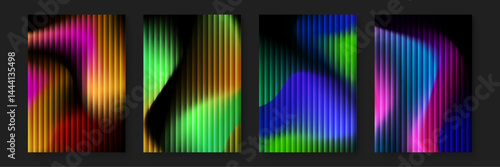 Abstract designs with colorful stripes and gradients suitable for graphic design projects, web backgrounds, stationery, and digital art creations.