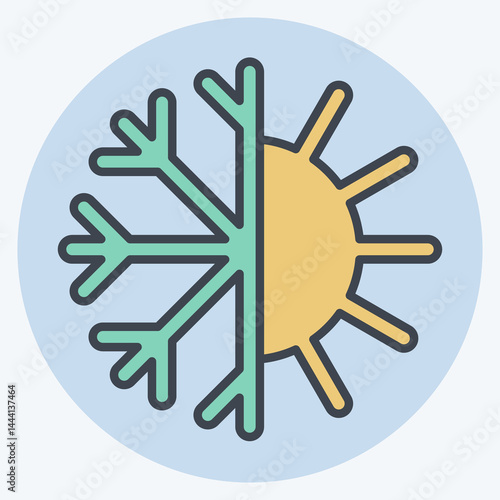 Icon Thermoregulation. related to Bedding symbol. color mate style. design editable