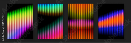 Four vertical gradients suitable for background designs in various projects needing colorful and vibrant elements. Great for posters, presentations, and websites.