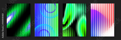 Set of four abstract gradients for backgrounds, digital art, web design, presentations, and artistic projects requiring colorful inspirations.