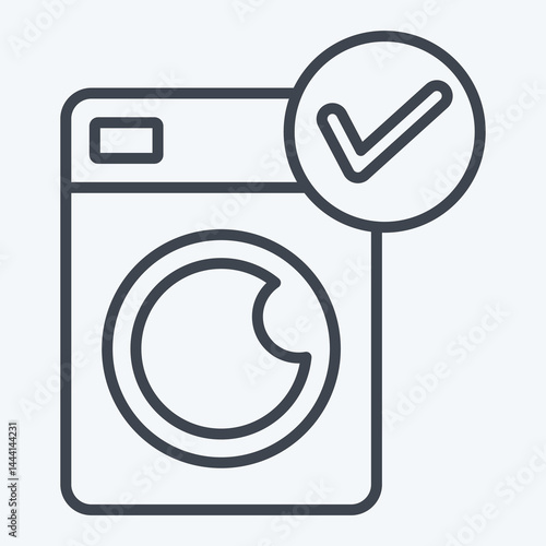 Icon Washing Machine. related to Bedding symbol. line style. design editable
