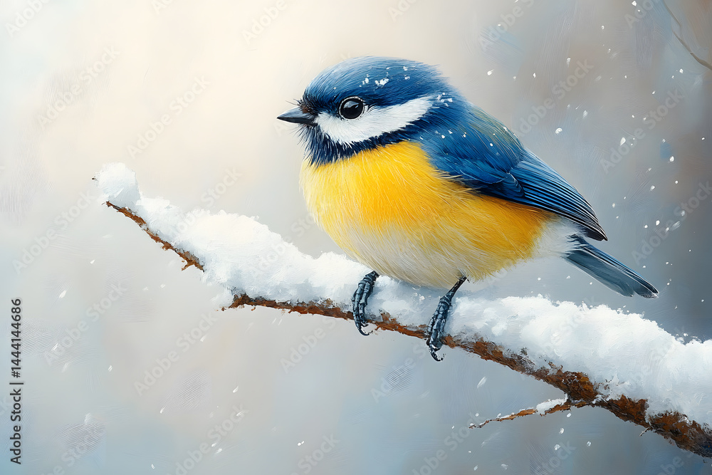 Obraz premium titmouse bird on a white background, great tit, Parus major, oxeye close up, spring. Symbol of optimism a