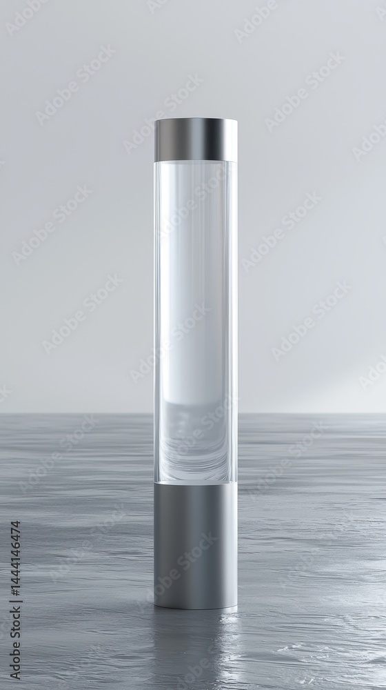 A minimalist water dispenser with a sleek design on a smooth surface. A minimalist water dispenser with a sleek design on a smooth surface.