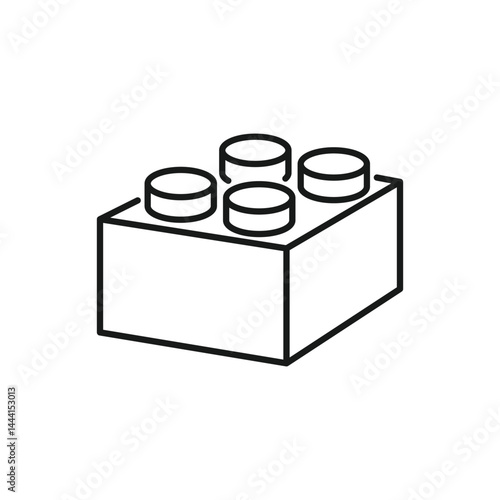 Building bricks editable stroke outline icon isolated on white background flat vector illustration.