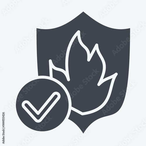 Icon Fireproof. related to Bedding symbol. glyph style. design editable