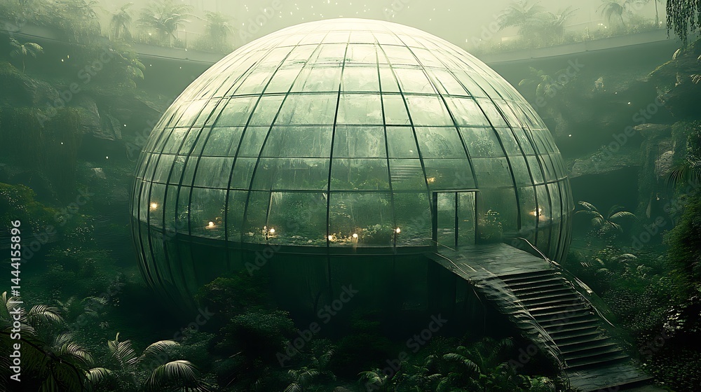 Obraz premium Submerged spherical glass structure