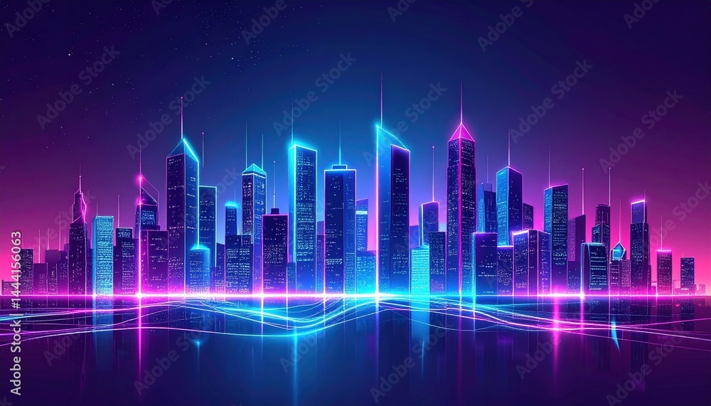 Virtual Reality Metaverse Skyline at Night
Virtual Reality Metaverse Skyline at Night