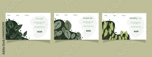 Eco Friendly Website Design with Leaf Motif and Organic Green Color Palette
