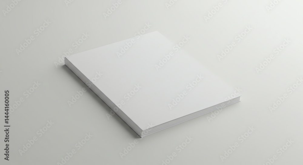 Blank White Book or Magazine Cover Mockup on Clean Background Blank White Book or Magazine Cover Mockup on Clean Background