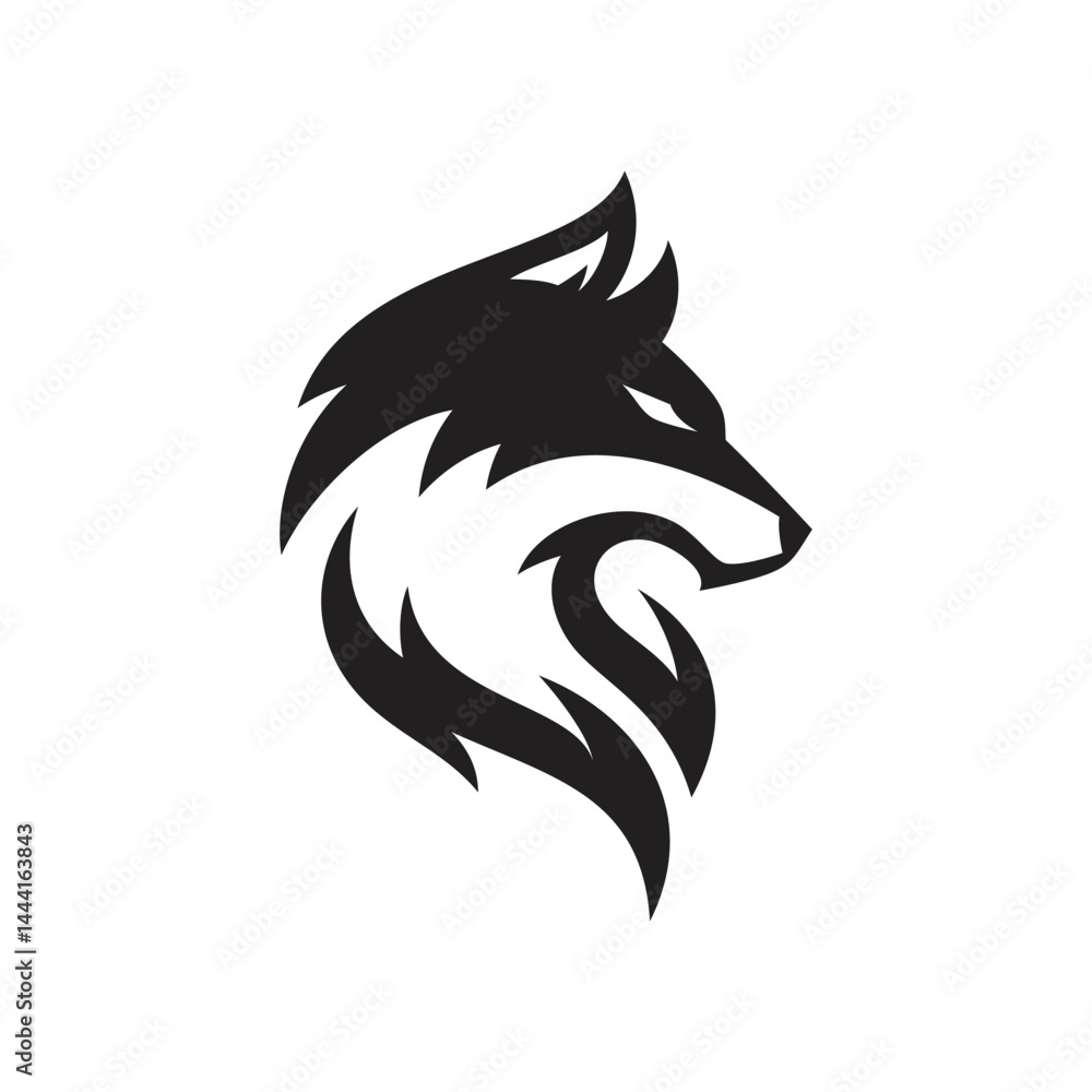 Fototapeta premium Head Wolf Art Style Logo Design Inspiration. Vector illustration.