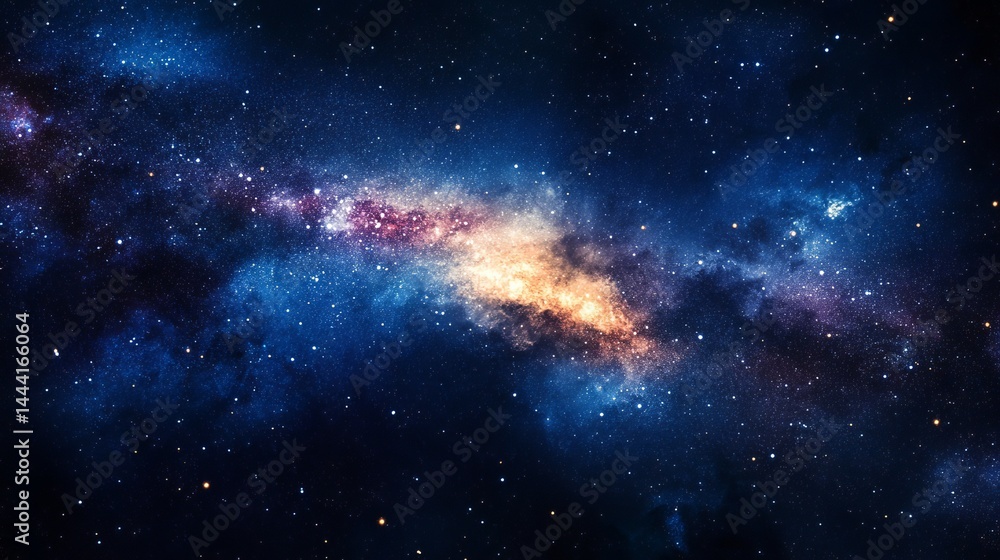 Fototapeta premium Stunning cosmic nebula vibrant galaxy space stars night sky astronomy universe background image art