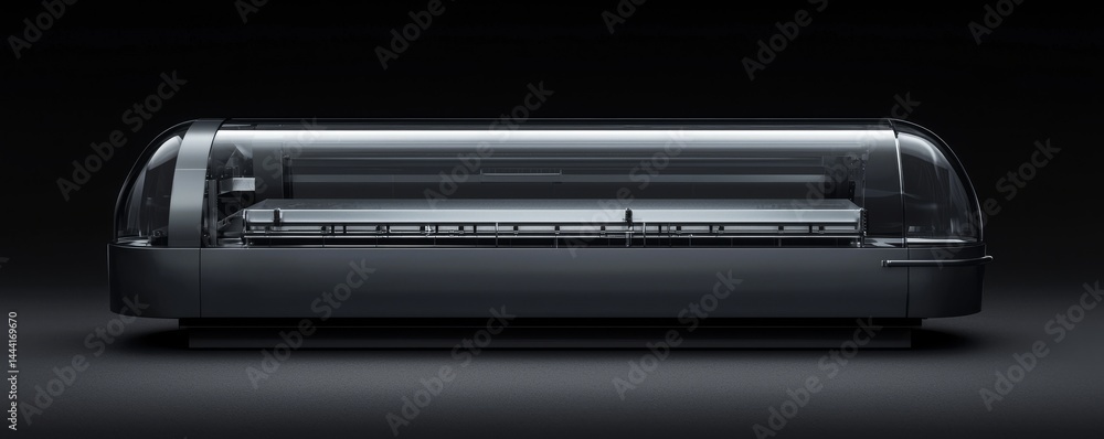 Sleek black printer showcasing advanced design and modern functionality.