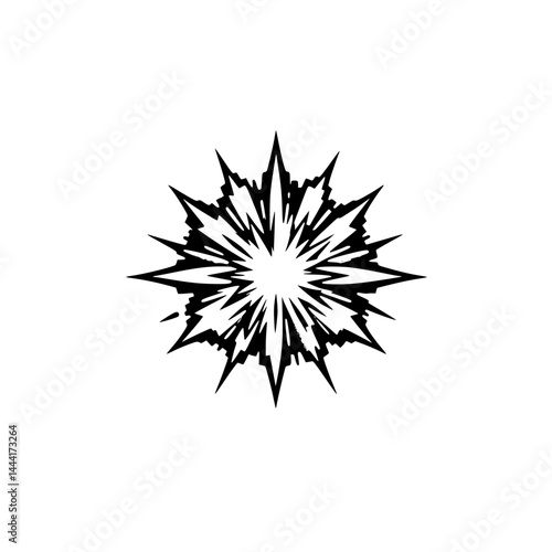 Black & White Explosive Burst Design Element