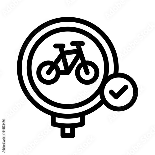 bicycle lane line icon