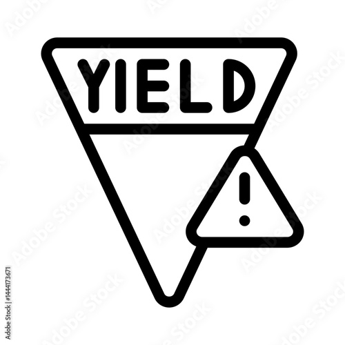 yield sign line icon
