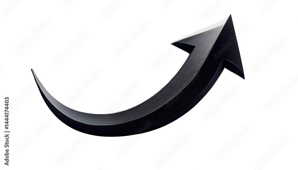 Black upward arrow symbol representing growth and progress in a sleek, modern design against a transparent background. Black upward arrow symbol representing growth and progress in a sleek, modern design against a transparent background.