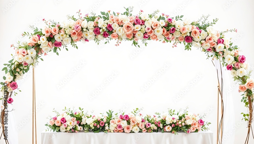 Elegant Floral Archway for a Wedding Ceremony.