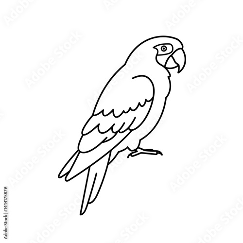 Parrot line icon in black on white background