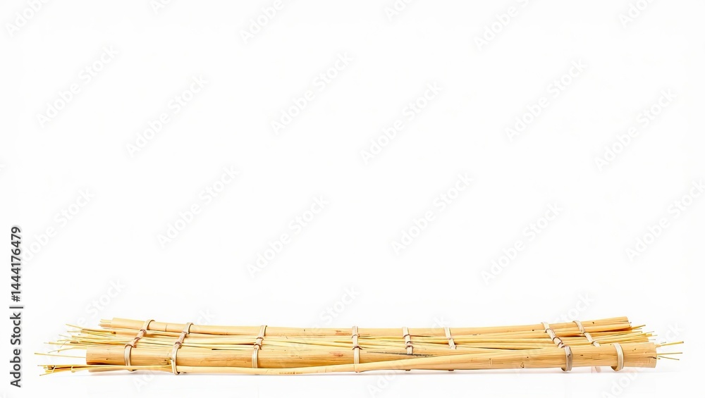 Empty Bamboo Straw Placemat on Transparent Background for Design Projects