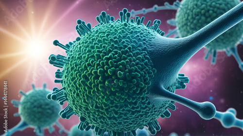 Autoantibodies bond to receptor (achr) blocking the acetylcholine transmitters in Myasthenia gravis (MG) - 3d illustration super closeup view