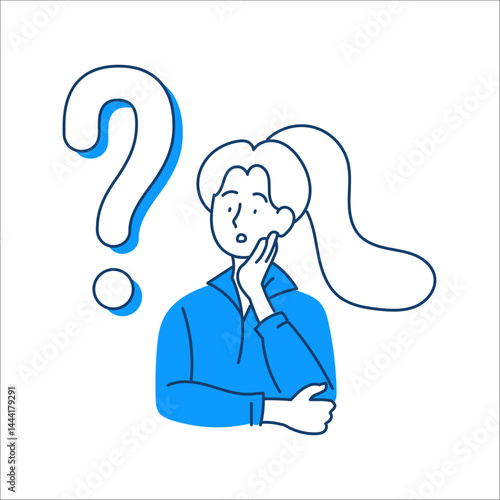 Illustration of a Woman with a Question Mark