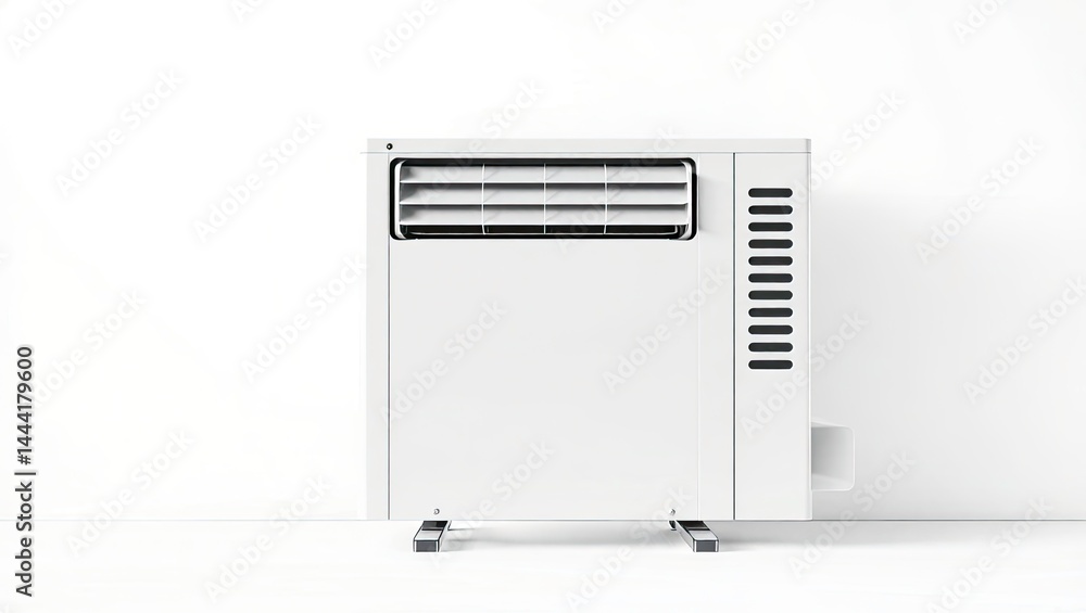 Fototapeta premium Industrial Air Conditioner Rendering - Modern Design on White Background