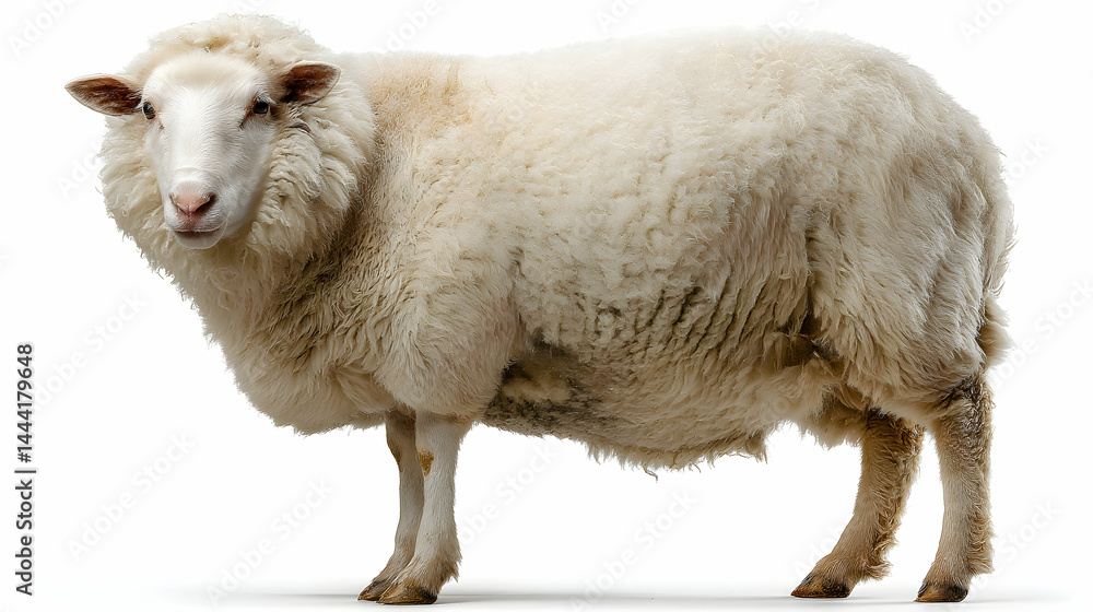 Fototapeta premium Sheep Isolated On White