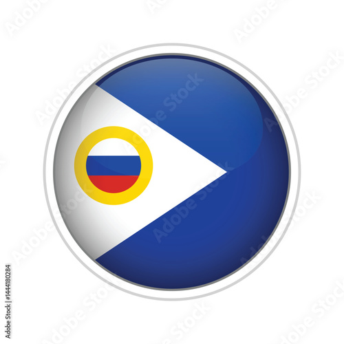 Flag of Chukotka Autonomous Okrug 3d spherer vector image