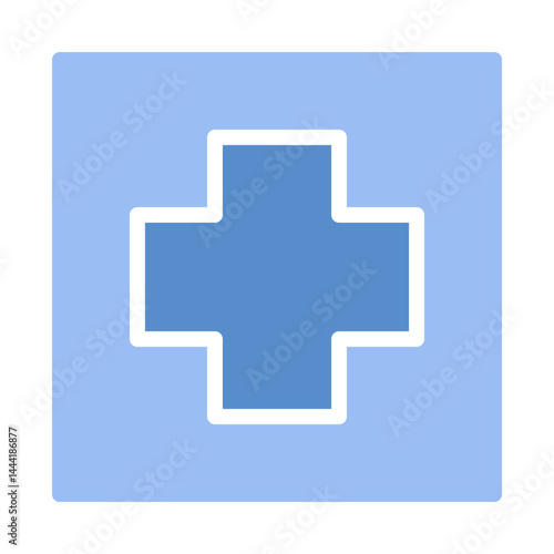 Stylized medical cross symbol with clean, contemporary design aesthetic