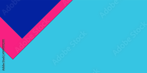 Modern geometric background with pink blue paper  panoramic shot abstract modern