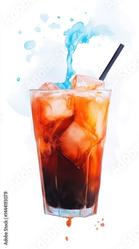 Wallpaper Mural Artistic set of iced coffee beans and coffee cup drinks isolated on white background,hand-drawn vector,hot coffee drinks,cafe shop,modern flat design,Fashionable and cute coffee motif concept. Torontodigital.ca