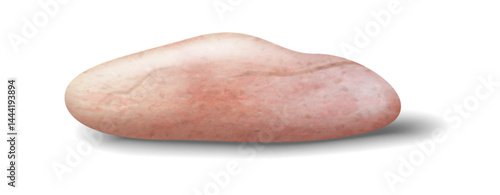 Single pink stone with a smooth surface. Created in a realistic style. The subtle color variations and fine texture make it ideal for meditation or decor themes.