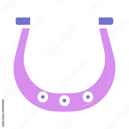 Minimalist horseshoe icon with soft purple hues and subtle details design