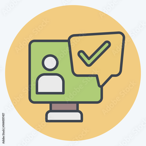 Icon Video Chat. related to Speech symbol. color mate style. design editable
