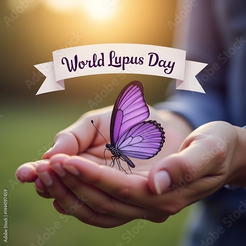 word lupus day butterfly