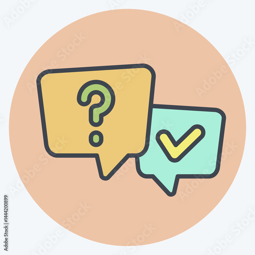 Icon FAQ. related to Speech symbol. color mate style. design editable