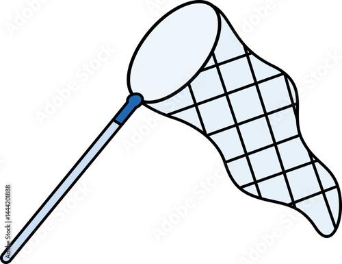 Butterfly Net Outline Illustration
