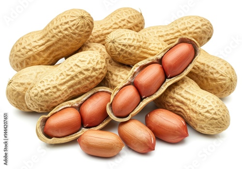 Wallpaper Mural A pile of peanuts with some open showing the nuts inside on a white background in a studio shot Torontodigital.ca