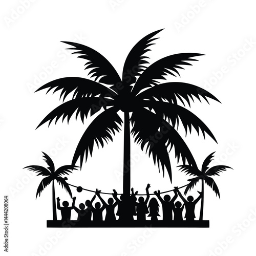 Palm Tree Summer Party Silhouette