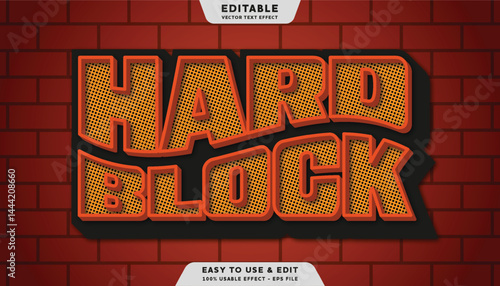 hard block editable text effect with modern style