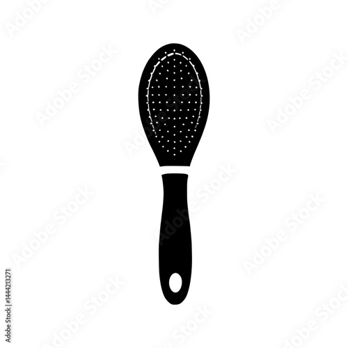 Hairbrush Icon - Black Silhouette