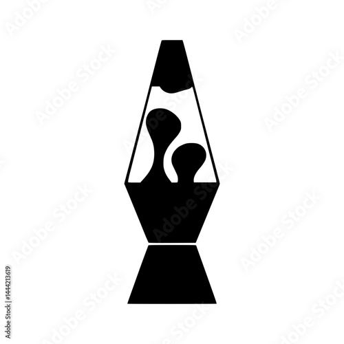 Retro Lava Lamp Icon - Black Silhouette