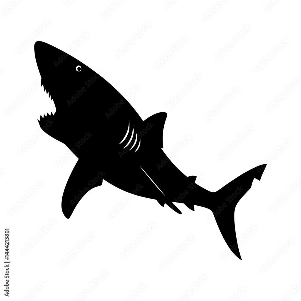 Obraz premium Shark Silhouette Icon - Vector Illustration